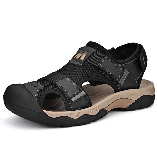 Plus-Size Men's Shoes Summer Breathable Mesh Outdoor Beach Shoes Non-Slip Soft Sole Lightweight Elderly Beach Shoes_vogvips.com