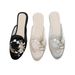 Slippers Satin Embroidered Shoes 2022 Spring Summer New Women's Cloth Shoes Summer New!_vogvips.com