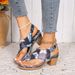 Women's Espadrille Sandals - New Spring/summer Collection, European & American Style, Floral Detail, Back Buckle, Chunky Heel_vogvips.com