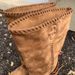 ~2025 Spring And Autumn New Brown Chunky Heel Pointed Toe Western Women Mid-Calf Cowboy Suede Short Boots_vogvips.com