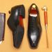 Foreign trade leather shoes men's leather British Brock carver Dress shoes_vogvips.com