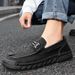 Men's Leather Shoes, Autumn Soft-Soled Genuine Leather Loafers, Handmade Casual Slip-On Lazy Shoes, Men's Large Size 46_vogvips.com