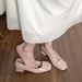 Classic Square Buckle Thick Heel Gentle Wind Square Head Elegant Temperament Nude Single Shoes Women_vogvips.com