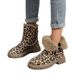 2023 Winter New Large Size Leopard Print Short For Women, European And American Style, Round Toe, Plush Cotton,_vogvips.com