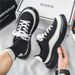 ShoeVault Men's Autumn Casual Versatile Thick-Soled Sneakers Youth Sports Wear-Resistant Height-Increasing Black Hong Kong Style_vogvips.com