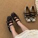 5cm Polka Dot Spring Buckle French Ballet 26cm Height-increasing Mary Jane Shoes, Square Toe, New Model_vogvips.com