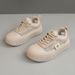 Clearance XT123 New White Shoes For Women 2025 Spring And Summer Mesh Sports Shoes Breathable Sneakers Thick Sole Height Increase_vogvips.com