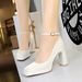 9982-K105 Style Banquet Wedding Coarse Super High Heels Waterproof Platform Silk Strap Single Shoes_vogvips.com