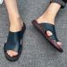 Large Size 48 One Word Slippers For Men To Wear At Home, Open Toe Sandals, Wading Beach S, Cowhide Slippers, Men's_vogvips.com