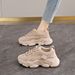 Fashion Sport 2025 New Summer Black Casual Chunky Sneakers Women Mesh Leather Platform Shoes_vogvips.com