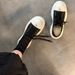 2025 Summer New Vintage Round-Toe Cross-Strap Women's Thick-Soled Canvas Patchwork Casual British Style Leather Shoes_vogvips.com