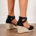 Foreign Trade 2022 Spring/Summer New Wedge Sandals Straw Weave Large Size 43 Cross-Border Women's Shoes_vogvips.com