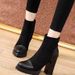 European And American Style Chunky Martin 2025 Autumn Winter New Patchwork Pointed Toe High Heel Short Fashion Back_vogvips.com