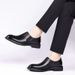 Autumn New 2024 Men's Round Toe Business Leather Short Boots Wedge Comfortable Soft Sole Height Increasing Driving Shoes_vogvips.com
