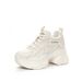 2025 Spring Women's New Style Internal Height Increase Casual Dad White Wedge Platform Thick Sole Mesh Single Shoes With_vogvips.com