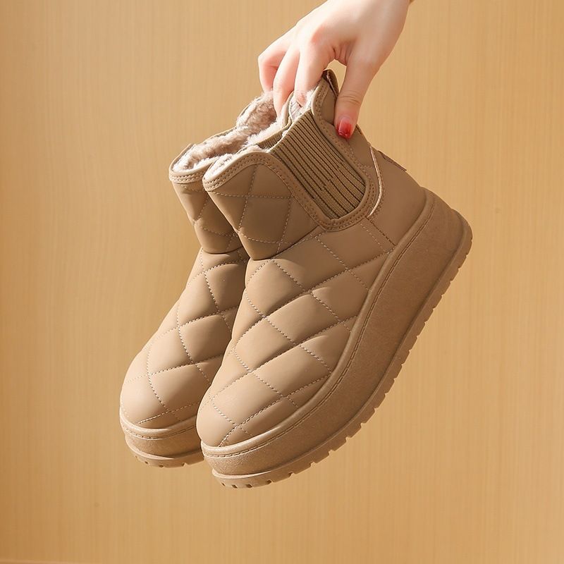 Fleece High-top Socks Boots Female Students Trend Warm Casual Cotton Shoes_vogvips.com