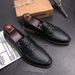 Euro Step Large Size British Style Brogue Leather Casual Slip-On Loafers Moccasins Men's Business Shoes_vogvips.com