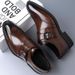 Euro Step Spring And Autumn New Large Size Formal Leather Men's Slip-On Loafers Fashion Trend Brogue Oxford Shoes_vogvips.com