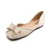 Square Toe Flat For Women 2022 Korean Style New Bowknot Shallow Soft Sole Fairy Gentle Women's Shoes_vogvips.com