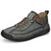 Plus Size Leather Low Top Hand-stitched Casual Flat Slip-on Lazy Men's Driving Shoes_vogvips.com