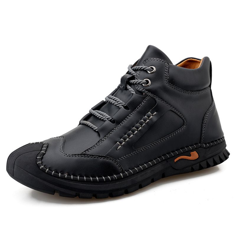 Euro Step Plus Size Casual Men's Cowhide Breathable Fashion Lazy Loafers Outdoor Driving Shoes_vogvips.com