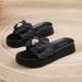 Trendy Korean-style Summer Outdoor Slippers For Women, Thick-soled Slip-on Non-slip Beach Sandals, Lightweight,_vogvips.com