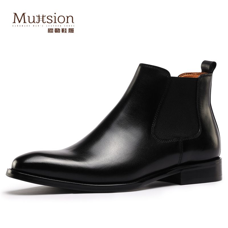 European Warm Series X60101 Martin Ankle British Mid-Top Genuine Leather Boots High-Top Men's Shoes_vogvips.com