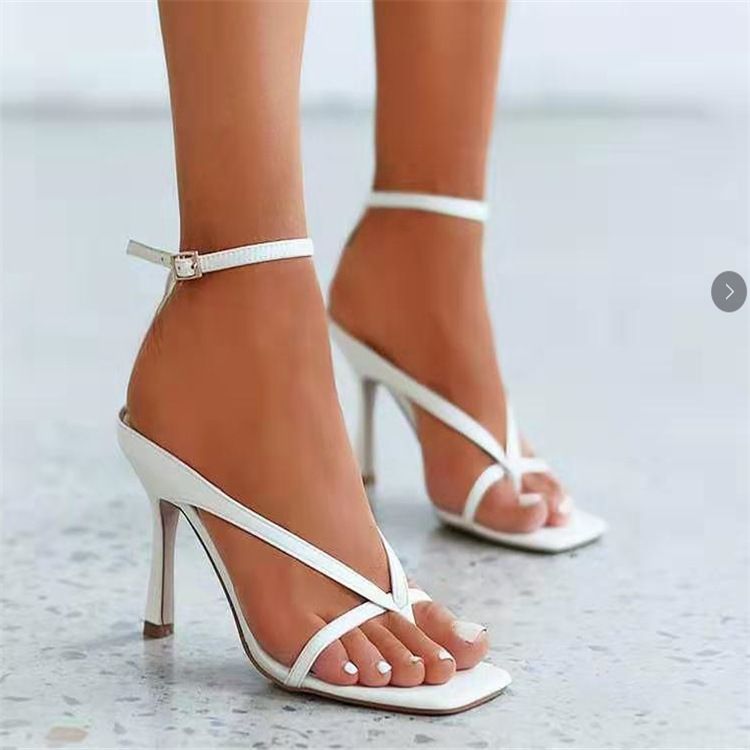Women's Shoes Square Head High Heel Clip Toe Sandals Women's Stiletto Buckle Fashion Shoes Sandal Heels Shoes_vogvips.com