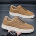 Euro Step Summer New Breathable White Korean Style Versatile Casual Leather Thick Sole Sneakers Non-slip Men's Shoes_vogvips.com