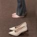 French-style High-heeled Women, Thin Heels In Apricot Color, Suitable Pairing With Dresses Cheongsams, Fairy-like,_vogvips.com