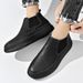 Men's Work Shoes Autumn Genuine Leather Mid-Top Chelsea Ankle Boots Flat Slip-Resistant Slip-On Casual Shoes_vogvips.com