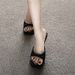 Niche Bowknot French Style Mules Half Slippers New High Heel Sandals For Women Summer Outdoor Wear_vogvips.com