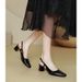 French Style One-Strap High Heels Chunky Heel New Arrival Closed-Toe Sandals For Women Summer Square Toe Mid-Heel Single_vogvips.com