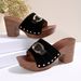 Women's Chunky Heel 2024 Summer New European And American Style High-heeled Shoes Large Size Comfortable Thick-soled_vogvips.com