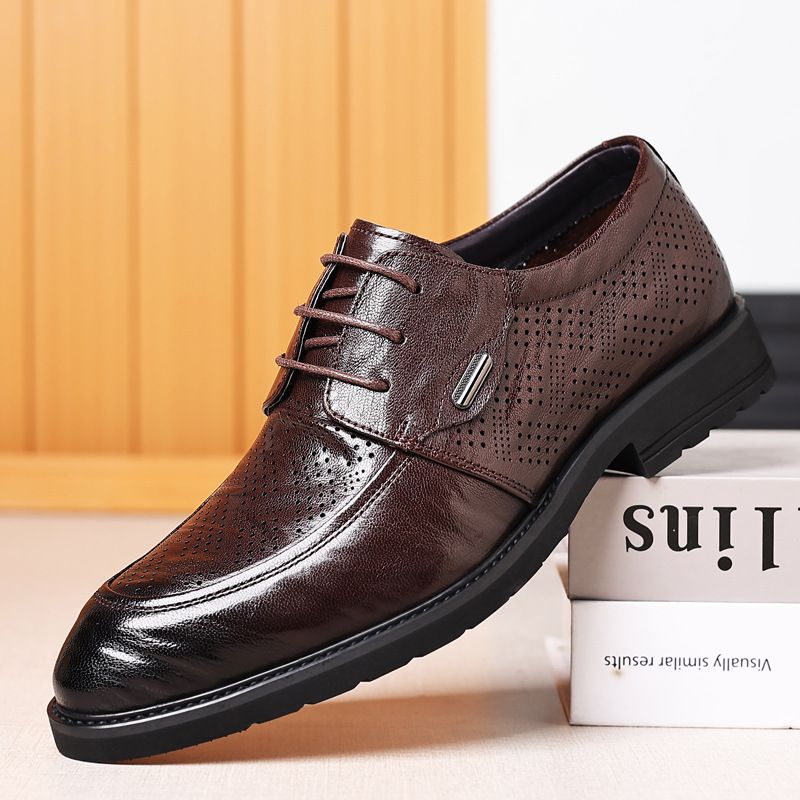 Men's leather shoes Business dress men's shoes casual men's leather soft leather and velvet shoes pointed cotton shoes_vogvips.com