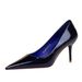 Patent Leather High Heels Women's Shoes Thin Heels Shallow Mouth Pointed Commuter High Heels Single Shoes_vogvips.com