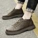 Round Toe Spring Breathable Mid-Top Height Increasing Top Layer Cowhide Casual Trendy Fashion Men's Shoes_vogvips.com