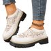 Women's Leather Platform Shoes Spring British Style Breathable Mesh Round Toe Low Top Plus Size_vogvips.com