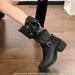 Cowhide Version ~ Thick-Soled Over-the-Knee For Women, Two-Way Wear Belt Buckle, Slouch With Chunky Heels, High Tube_vogvips.com