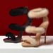 Fashion Women's Peep Toe Roman Stiletto Sandals Genuine Fur Outer Material Banquet Shoes_vogvips.com