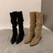 High Heel Martin French Style Slouch Women's Western Cowboy 2025 Summer Autumn Long Boots_vogvips.com