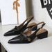 Brown Camellia Single With Thick Low Heel Rear Empty Back Strap Women S Shoes_vogvips.com
