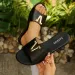 2026 New Women's Flat With Metal Buckle Versatile Anti Slip Beach One Line Cool Slippers_vogvips.com
