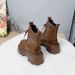 Spring And Autumn New Chunky High Heel Ankle British Style Petite Martin Slimming Short Boots_vogvips.com