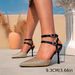 Women's Shoes Double Color Button High Heels Gala Party High Heels Muller Women's Shoes Stilettos_vogvips.com