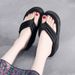 Women's Summer Fashion Outdoor Slippers Platform Thick Sole Wedge Non-Slip Beach Sandals High Heel Flip-Flops_vogvips.com