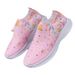 Large Size Spring Breathable Sports And Leisure Rhinestone Rainbow Shiny Flying Woven, Thick Soled Running Women's_vogvips.com