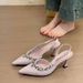 Spring Fairy Summer High-End Rhinestone Niche Thin 2025 Purple Shoes Sandals Heel Closed-Toe High New_vogvips.com