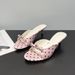 First Encounter Season Fairy Style Round Toe Polka Dot Thin Heel Slippers For Women 2026 Spring Summer Pink Gorgeous_vogvips.com