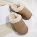 Women's Winter Slip-On Slippers With Thick Rubber Sole, Faux Suede Upper, Glitter Rhinestone Decor, Cozy Indoor Outdoor House Shoes_vogvips.com